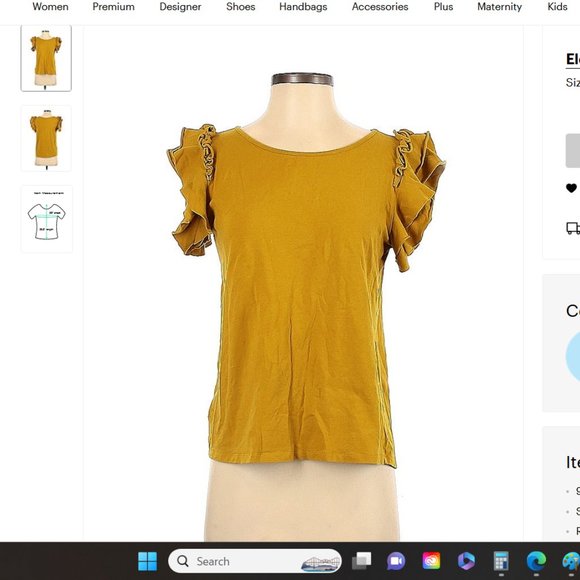 Elegantees Hydrangea Top in Golden Fern - Picture 10 of 11